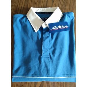 New Wave Rugby LS Shirt Men's XL Piping Ready for Your Logo Vtg 90s Y2K Preppy